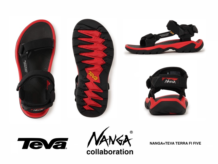 NANGA×TEVA TERRA FI FIVE / BLK×RED NANGA X TEVAテラ ファイ